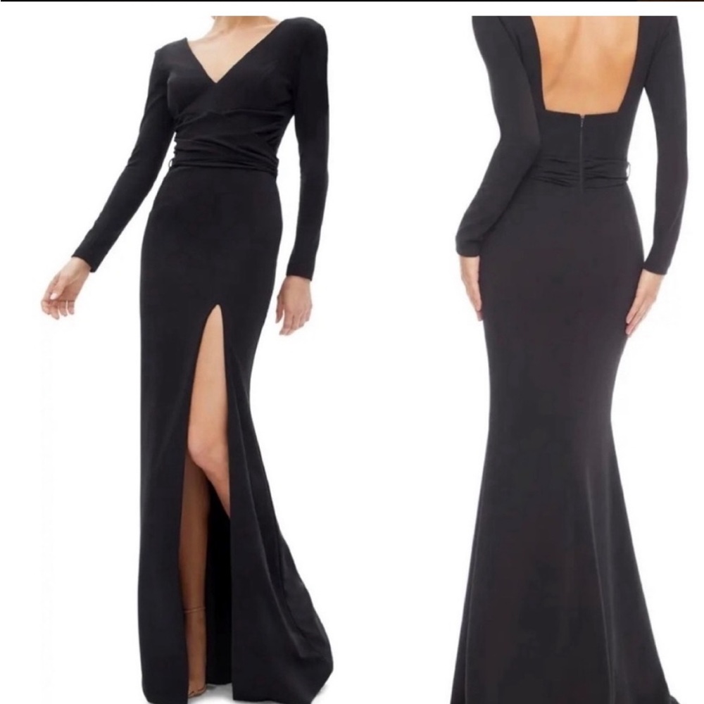 Dress The Population Carmen Trumpet Long Sleeve Maxi Dress with Slit
XL
Black